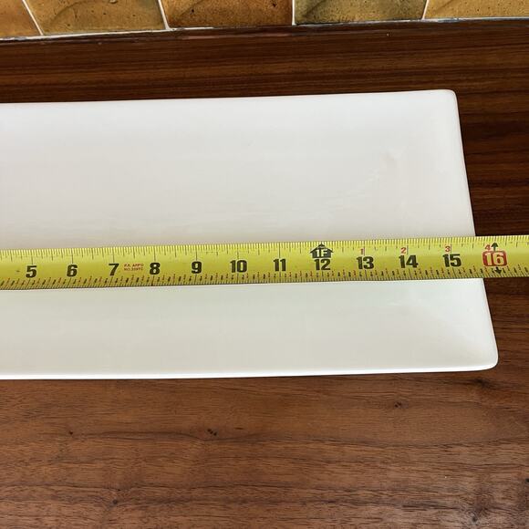 Fitz & Floyd Everyday White Porcelain Rectangular Serving Platter 15-5/8" - Picture 6 of 8